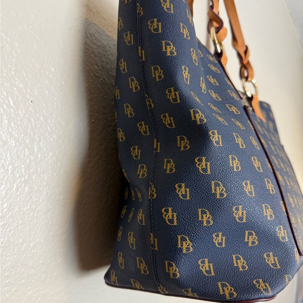Dooney & Bourke Blue and Brown Signature Large Tote - Picture 5 of 14